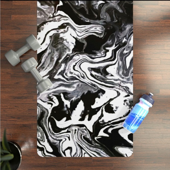 B&W Marble Buttery Soft Premiun Boutique Yoga Mat - Picture 2 of 4